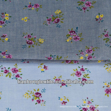Planície de flor de tecido de algodão impresso tecido popeline